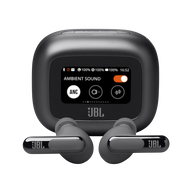 JBL Live Beam 3 - Black - True wireless noise-cancelling closed-stick earbuds - Hero